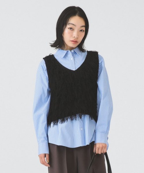 レイビームス(Ray Beams) フリンジ Vネック ベスト