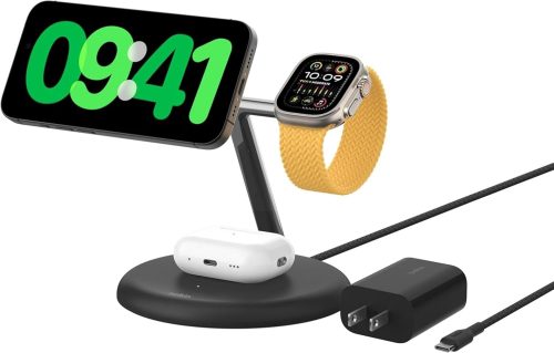 ベルキン(belkin) BoostCharge Pro Qi2対応3-in-1マグネット式ワイヤレス充電スタンド WIZ023dq