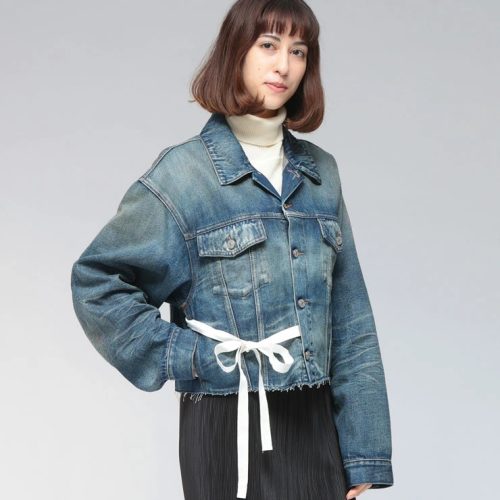メゾン・マルジェラ(Maison Margiela) 裾切りっぱなし リボン デニム ジャケット