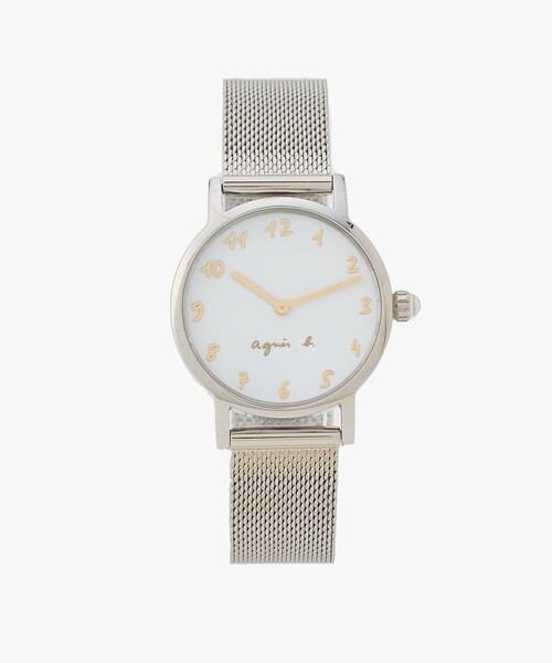 アニエスベー(agnes b) シルバー ステンレス ラウンド ウォッチ Marcello