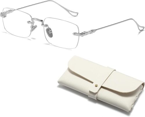 latikaly ブルーライトカット リムレスメガネ