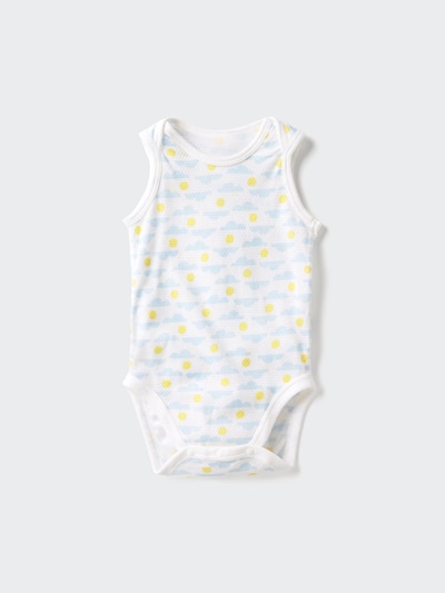 ユニクロ(UNIQLO) コットンメッシュボディスーツ ノースリーブ