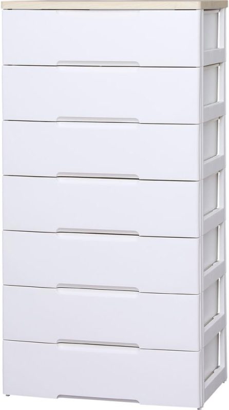 アイリスオーヤマ(IRIS OHYAMA) チェスト 7段 組み立て簡単 収納ボックス タンス ウッドトップチェスト HG-807