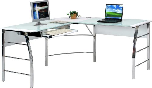 不二貿易 ガラスＰＣデスク Ｌ型 CT-1040