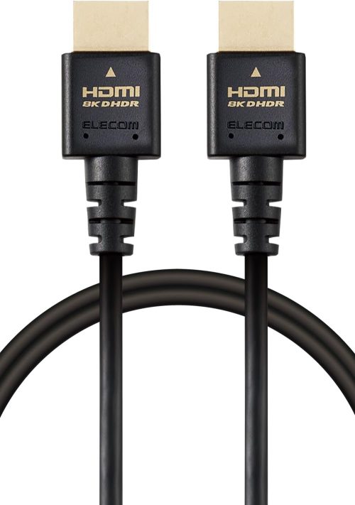 エレコム(ELECOM) イーサネット対応ウルトラハイスピードHDMIケーブルスリム ECDH-HD21ES20BK