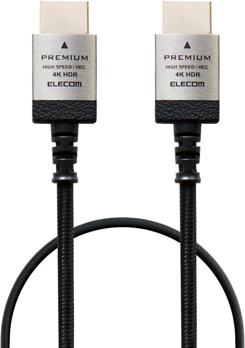 エレコム(ELECOM) PremiumHDMIケーブルアルミコネクタ スリムタイプ DH-HDP14ES05SBK