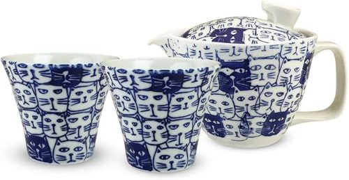 ジェイキッチンズ(J-kitchens) 急須 & ペア 湯呑み セット キャッツ