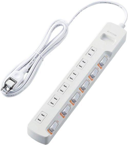 エレコム(ELECOM) 無点灯個別スイッチ付 雷ガードタップ T-K5B-2625WH