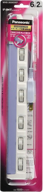 パナソニック(Panasonic) ザ・タップスイッチシリーズ 6コ口 2m WHS2626DKP