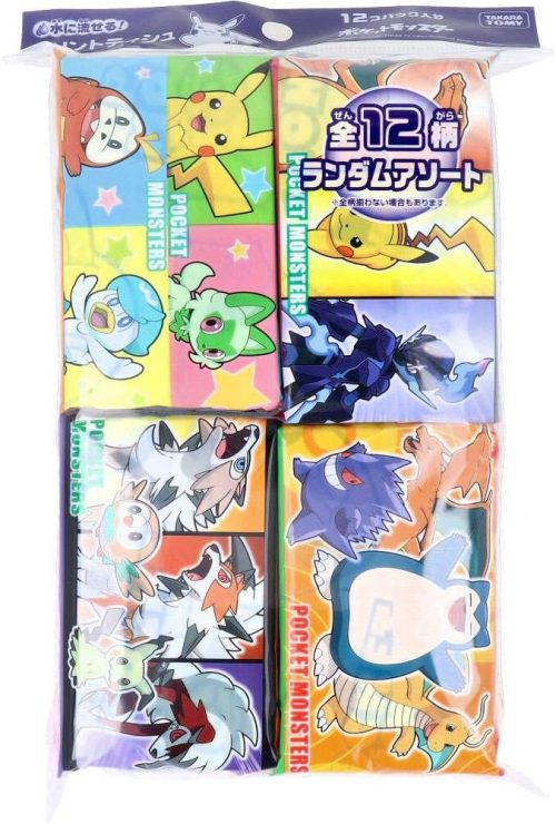 ハヤシ商事 水に流せるプリントティシュ ポケットモンスター 16枚(8組)×12パック入
