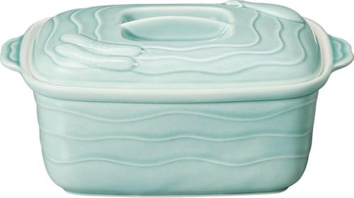 四日市ばん古焼 ぬか漬器 青磁 ぬか漬鉢 水抜付