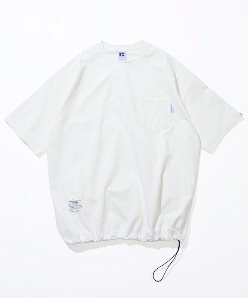 フリークスストア(FREAK'S STORE) RUSSELL ATHLETIC 別注 ビッグシルエット ヘムコード ポケットTシャツ