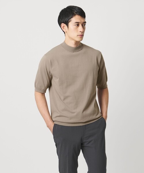 ユナイテッドアローズ(UNITED ARROWS) ショートスリーブ モックネック ニットTシャツ UA COZY