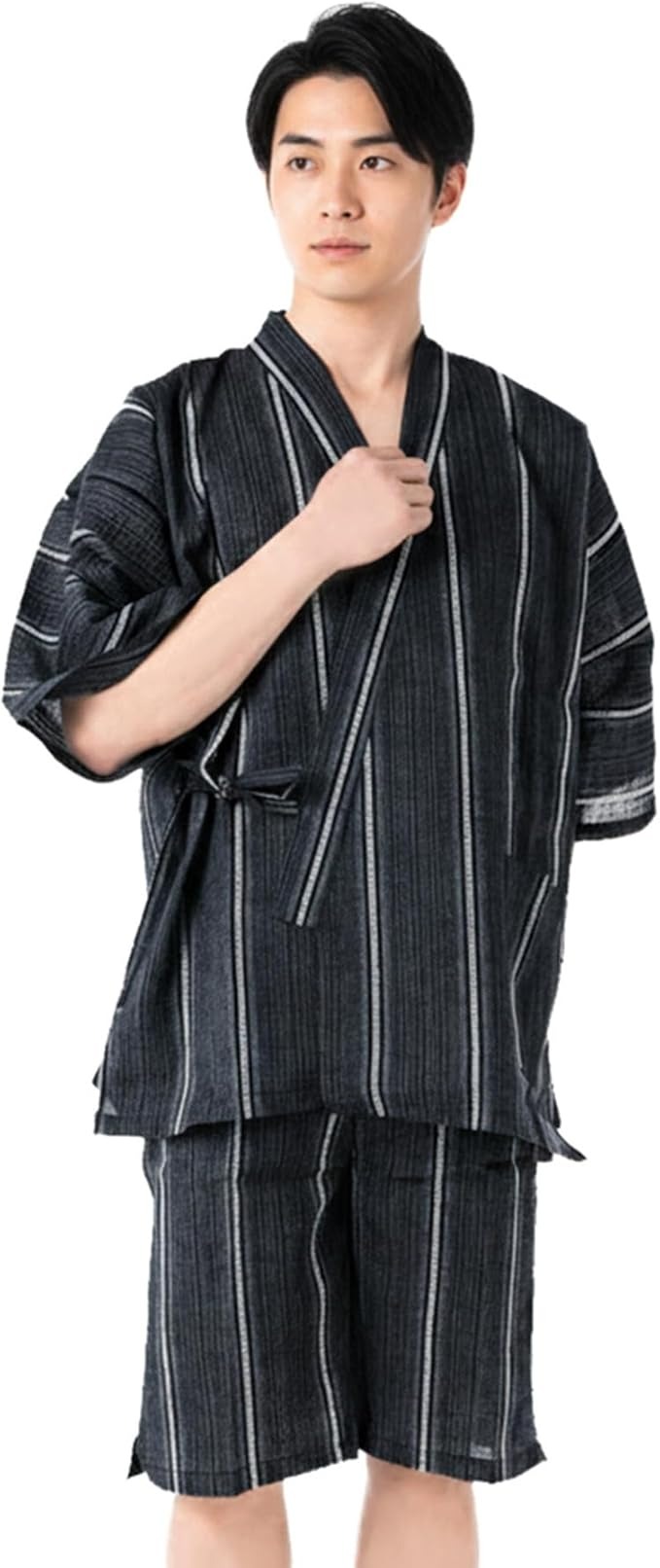 キョウエツ(KYOETSU) 綿麻しじら甚平単品