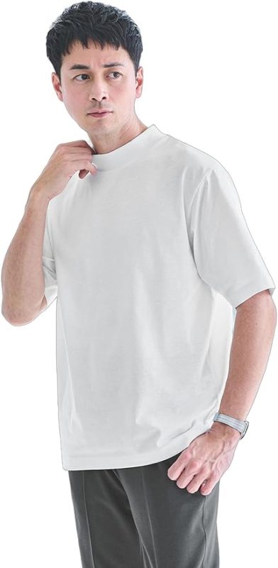 ユナイテッドアローズ グリーンレーベルリラクシング JUST fit デイリー モック 半袖 Tシャツ カットソー 吸水速乾 抗菌