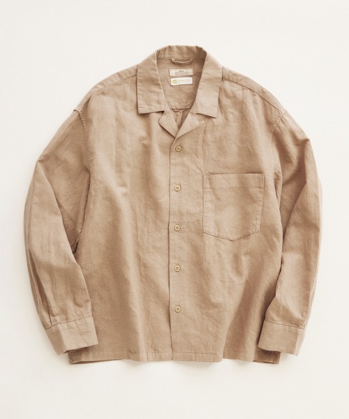 ジャーナルスタンダード レリューム(JOURNAL STANDARD relum) European Flax ヨーロピアンフラックス 製品染め オープンカラーシャツ