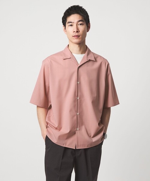 グリーンレーベルリラクシング(green label relaxing) ウォッシャブルトロ オープンカラー シャツ ストレッチ