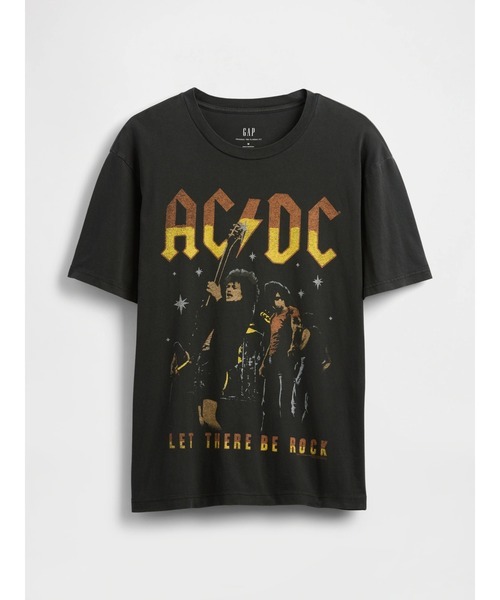 ギャップ(GAP) AC/DC リラックスフィット グラフィックTシャツ
