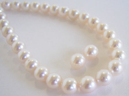 美貴真珠 アコヤ真珠ネックレス＆ピアス(イヤリング)2点セット 7mm-7.5mm