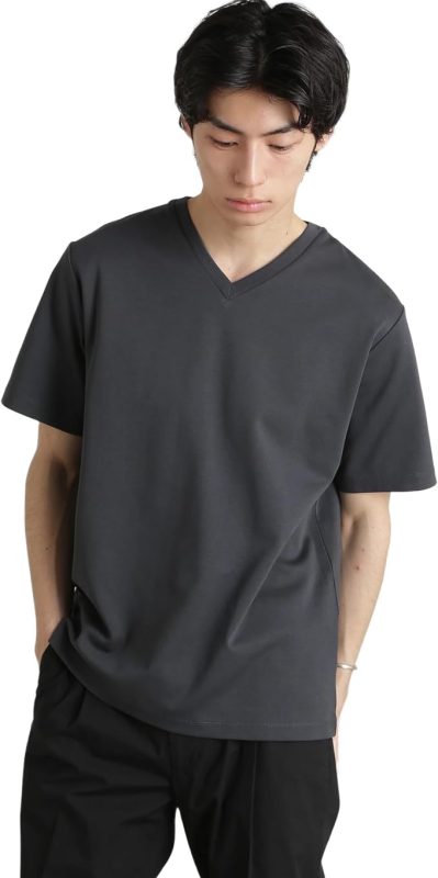 ナノ・ユニバース(NANO universe) ダブルスムースVネックTシャツ 半袖