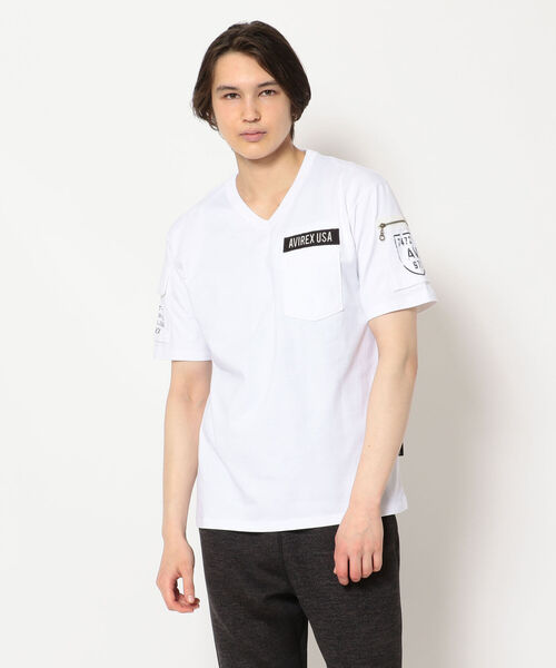 アヴィレックス(AVIREX) ファティーグ Vネック Tシャツ
