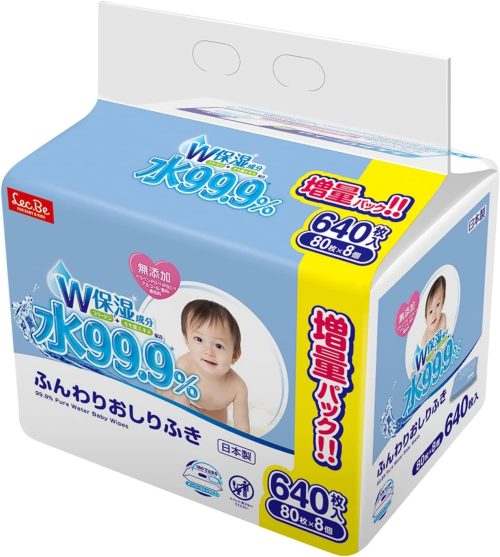 レック(LEC) 水99.9 ふんわりおしりふき 80枚×8個