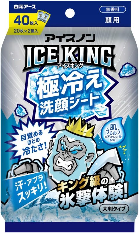 白元アース アイスノン ICEKING 極冷え洗顔シート 無香料