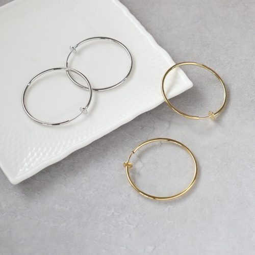 JewelVOX 4.5cm シンプルフープイヤリング