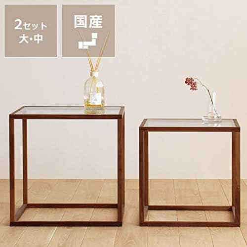 家具の里 無垢材で作った国産ネストテーブル 大・中2点セット
