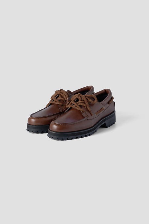 トモアンドシーオー(Tomo & Co) FAT LACE DECK SHOES BROWN