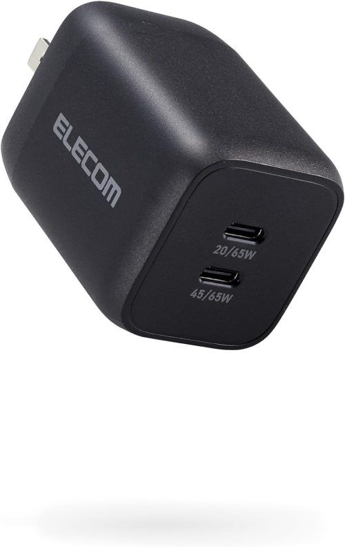 エレコム(ELECOM) USB Power Delivery 65W キューブAC充電器 EC-AC4365BK