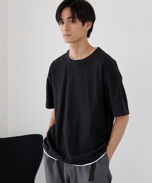 コーエン(coen) ワッフルフェイクレイヤードTシャツ