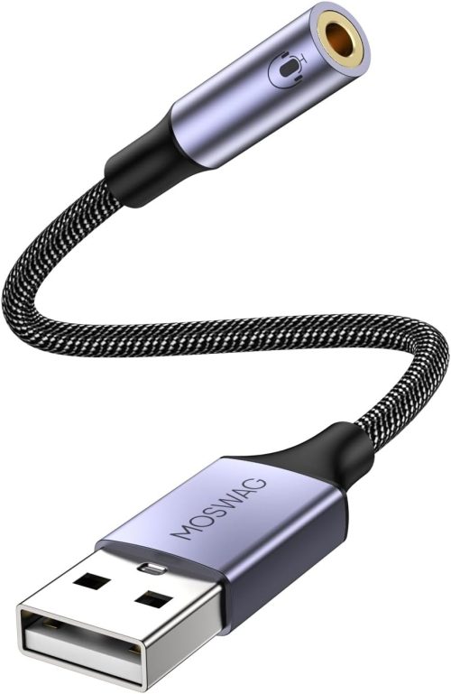 MOSWAG USB オーディオ 変換アダプタ USB to 3.5mm