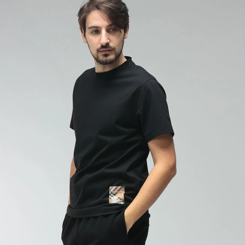 バーバリー(BURBERRY) チェックラベル コットンTシャツ