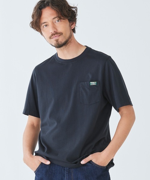 エルエルビーン(L.L.Bean) ケアフリー・アンシュリンカブル・ティ 半袖 ポケット付き カタディン・ロゴ ジャパン・フィット