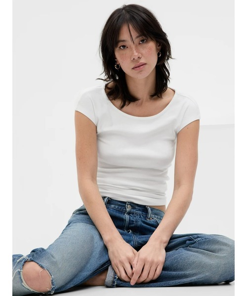 ギャップ(GAP) モダン キャップスリーブTシャツ
