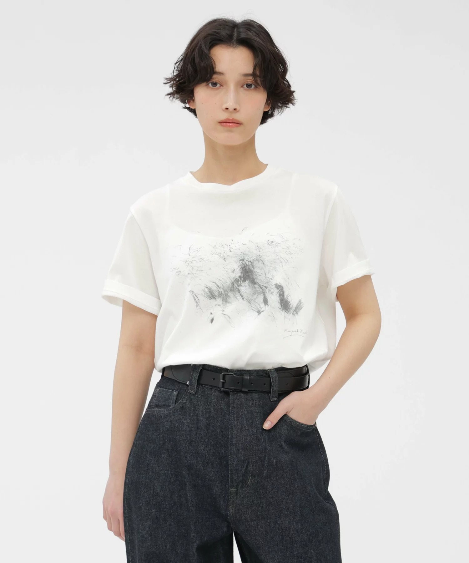 マーガレット・ハウエル(MARGARET HOWELL) LANDSCAPE PRINT COTTON JERSEY