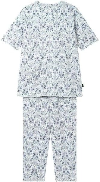 ワコール(Wacoal) リラックス&スリープ 綿100% 清涼感のある着ごこち 華やかな印象のデザイン ミントン パジャマ