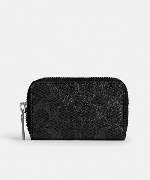 コーチ(COACH) スモール ジップ アラウンド カード ケース・シグネチャー キャンバス