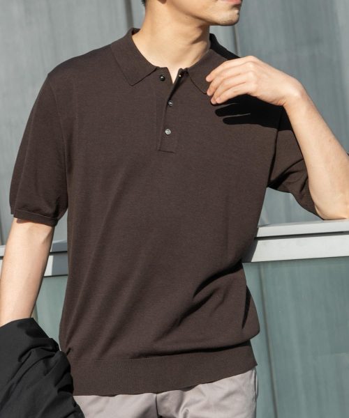 アーバンリサーチロッソメン(URBAN RESEARCH ROSSO MEN) シルク混サマーニットポロシャツ