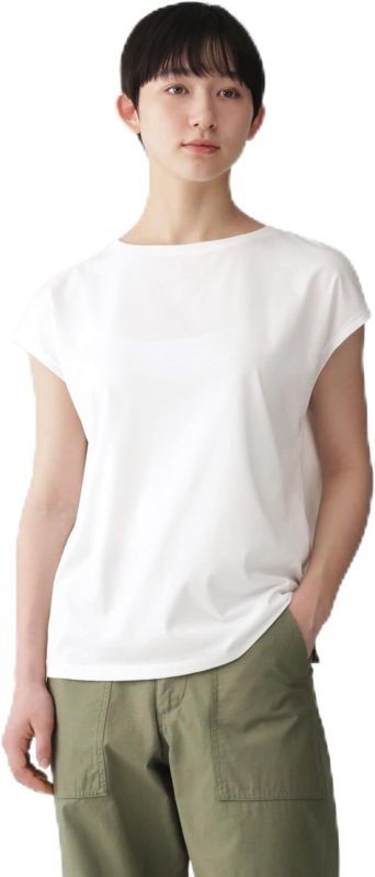無印良品 婦人 天竺編みフレンチスリーブＴシャツ