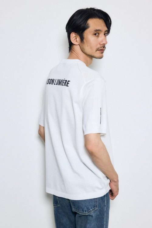 アズールバイマウジー(AZUL by moussy) バック刺繍半袖ニットトップス