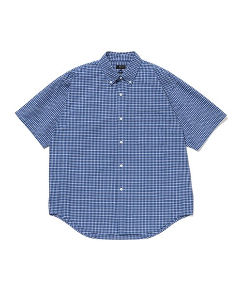 ビームス(BEAMS) ワイドフィット 5分袖 ボタンダウンシャツ