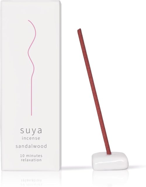 suya お香 白檀 サンダルウッド 陶器香立て付き
