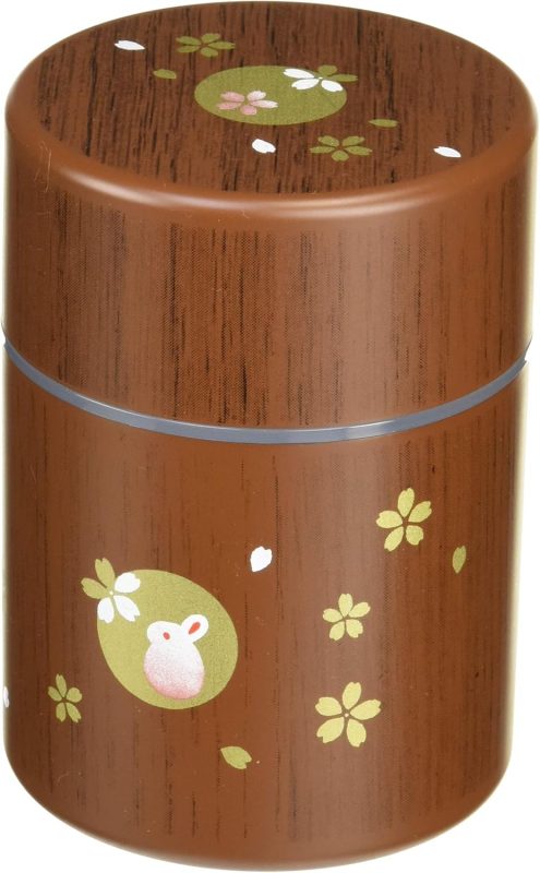 たつみや HAKOYA 茶筒丸 小 250ml 木目ハンコうさぎ