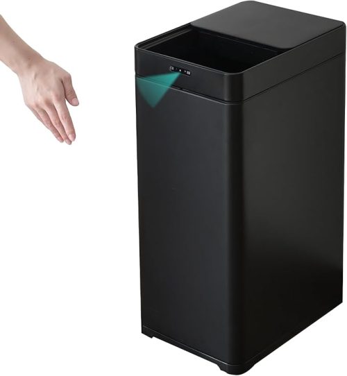 山善(YAMAZEN) 場所を取らないスライド式のセンサー開閉フタ 42L 角型ゴミ箱 HST-45