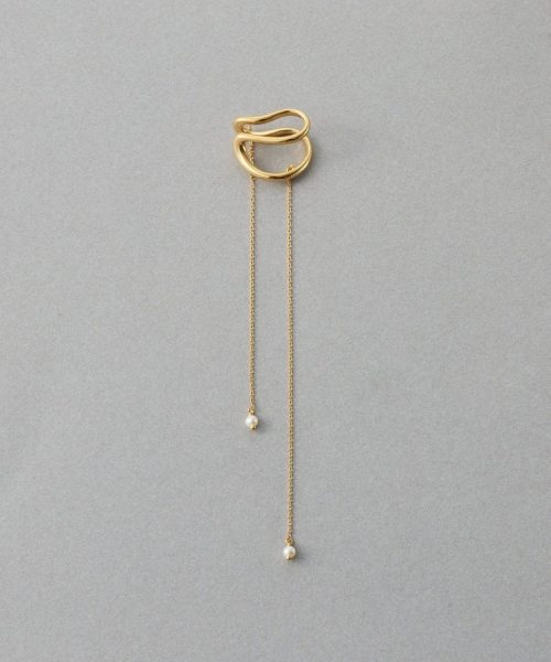 エテ(ete) アシンメトリー ナチュラルストーン イヤーカフ