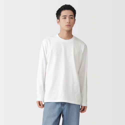 無印良品 紳士 天竺編みクルーネック長袖Tシャツ