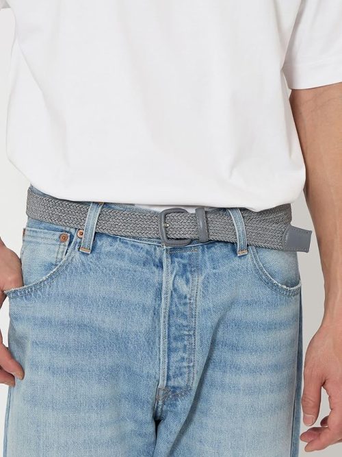 ユナイテッドアローズ グリーンレーベルリラクシング(UNITED ARROWS green label relaxing) レザー バックル ゴムメッシュ ベルト