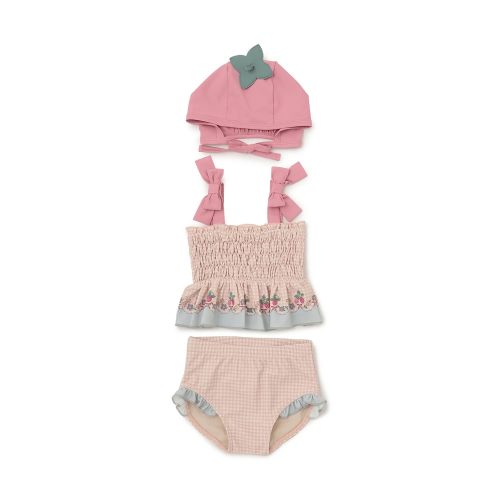 プティマイン(petit main) SWIM baby キャップつきフルーツ柄ビキニ